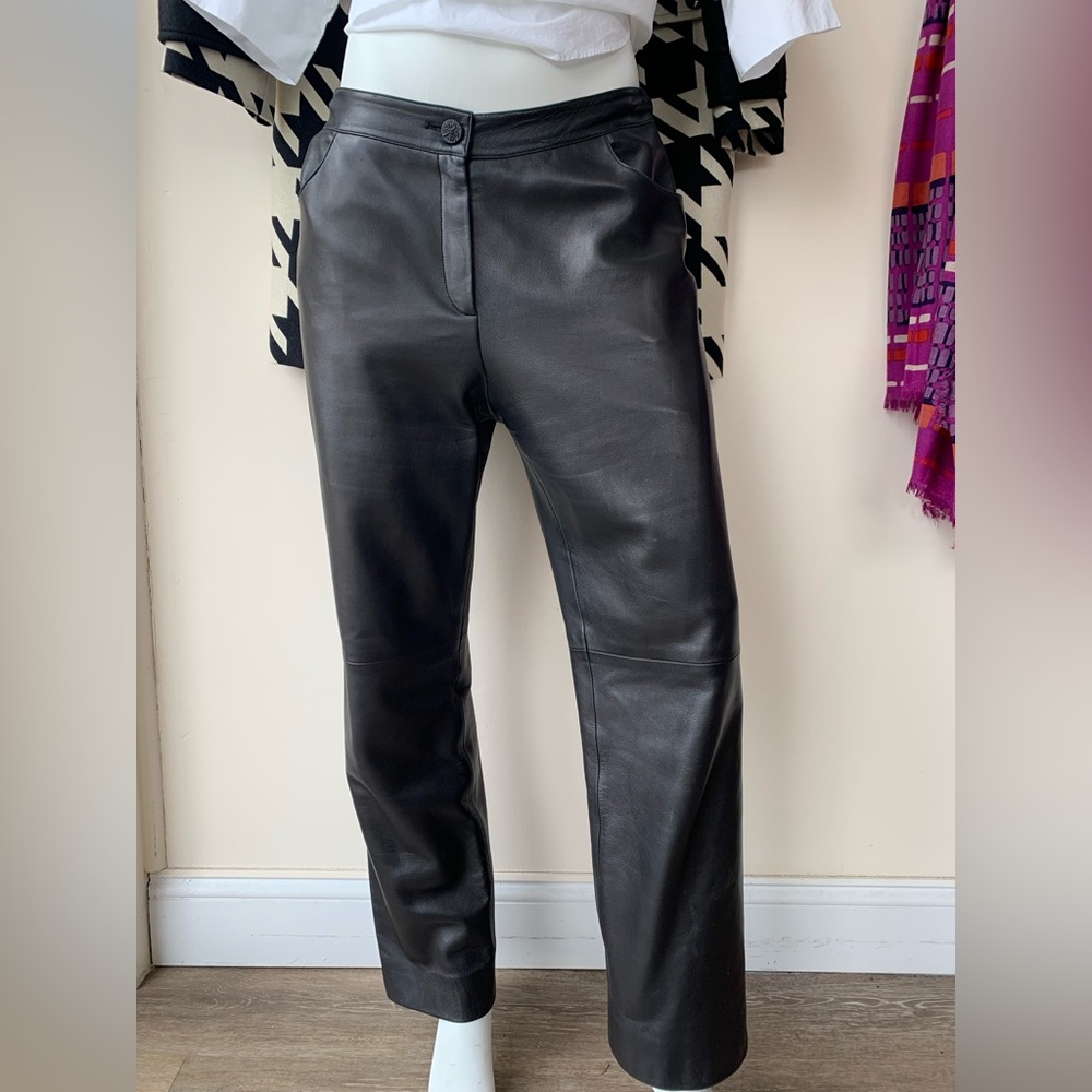 Chanel Black Leather Pants